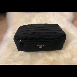 Prada nylon saffiano cosmetic travel pouch case